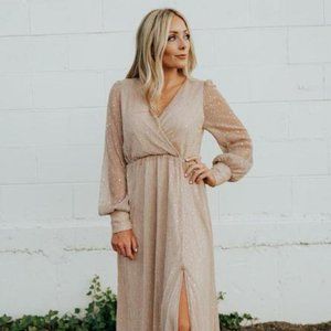 Abigail Champagne Sparkle Gown